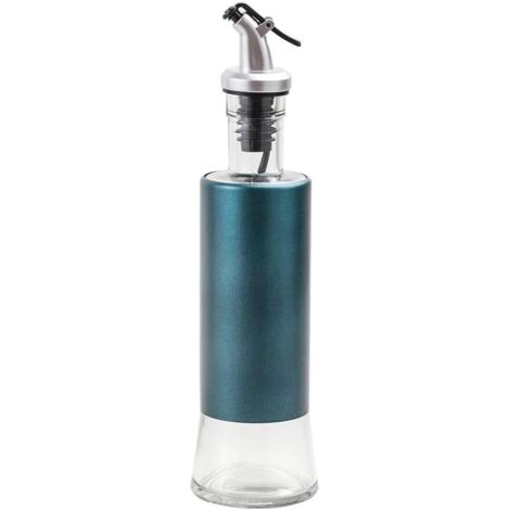 Vert Bouteille pour Huile Bouteille d'huile d'olive Bouteille de vinaigre Distributeur Huile et vinaigre, en Verre en Acier Inoxydable et Le vinaigre Bouteille Set de Cuisine 10 oz(300 ML) (1/5)