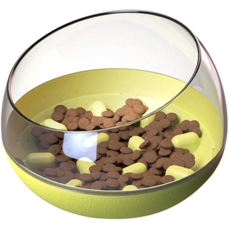 Bol d'alimentation Plus Lent pour Chien Bol d'alimentation pour Chien Anti-étouffement pour Animaux de Compagnie - Jaune (1/3)