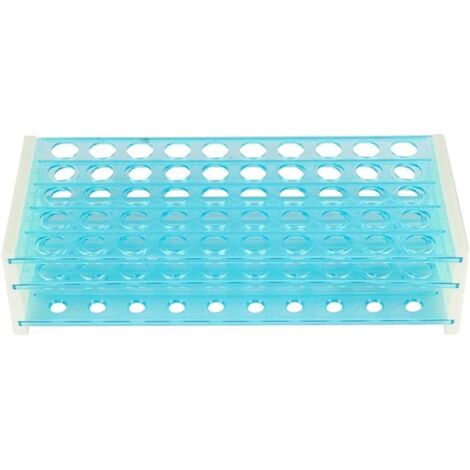 Tube à essai en plastique Support de support pour tubes de test de 16 mm 50 Positions de trous Porte-tube à essai centrifuge Instrument de laboratoire (1/4)