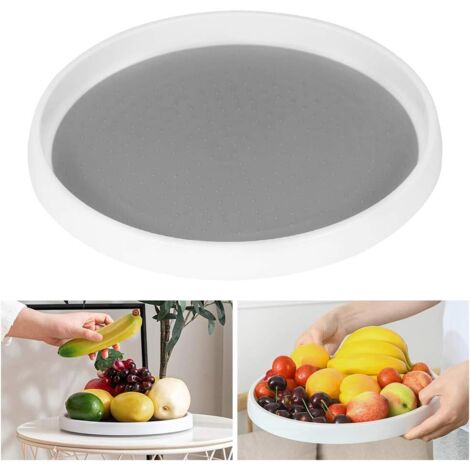 Porte-épices, Plateau tournant epices, Placard étagère à épices, Plateau tournant en Plastique pour épices Condiments Rangement de Cuisine, Cuisine, Réfrigérateur, Plateau Rond, Diam.25 cm (1/5)
