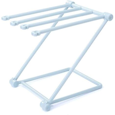 Porte-Serviette sur Pied Pliable Blue,Porte-Serviettes Salle de Bains avec Conception à 4 Barres Convient pour la Chambre à Coucher, la Salle de Bain, la Cuisine ou Tout Autre Endroit Souhaité (1/5)