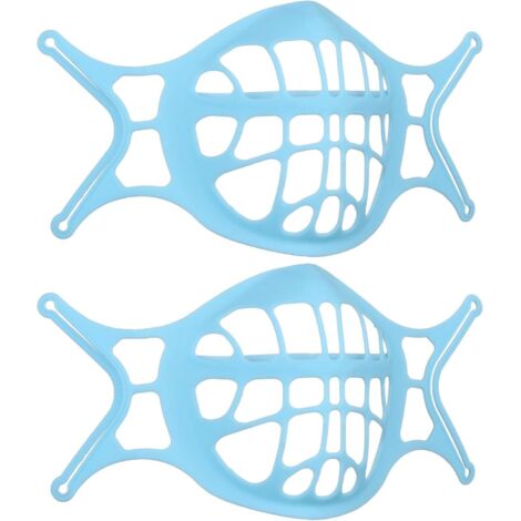 2PCS 3D porte-masque-porte-masque en silicone (bleu) (1/4)