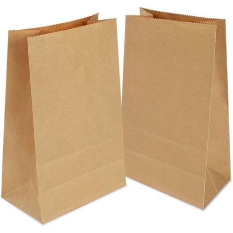 100 Sac Kraft, Sachet Papier Kraft,Pochette Kraft,Papier Cadeau, Sacs Kraft Alimentaire,Petit Sac à Pain,Sac Wmporter pour Sandwich Pop-Corn Semence Bonbons Sucré