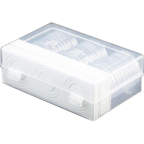 Capsules de Porte-Monnaie et 8 Tailles, 30 Pièces 46 mm Capsules à Monnaie d'argent Cas de Pièce de Monnaie Conteneur de Stockage Porte-Monnaie pour Fournitures de Collection de Pièces