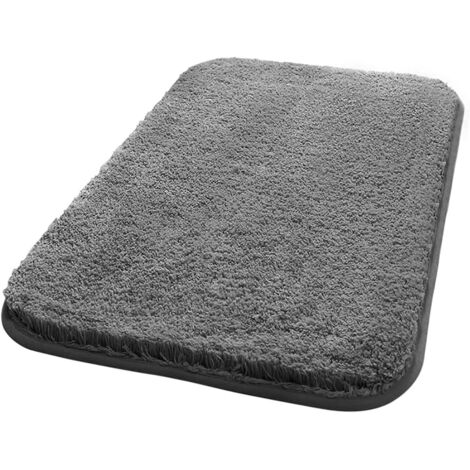 Tapis de Bain Absorbant Antidérapant Extra Epais de Douche pour Salle de Bain Tapis de Sol Chenille Lavable en Machine (Gris, 40x60cm) (1/5)