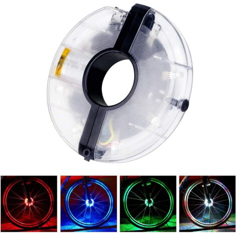 Bicyclette Roue LED Lignts étanche Eclairage Roue de Vélo avec 18 différents modèles de changements Multicolores pour VTT Bicyclette (1/5)