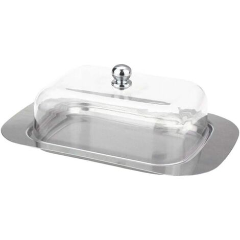 1pc Fromage De Stockage Support Multifonction Beurre en Acier Inoxydable Vaisselle Tenue Au Beurre Frais avec Couvercle (1/5)