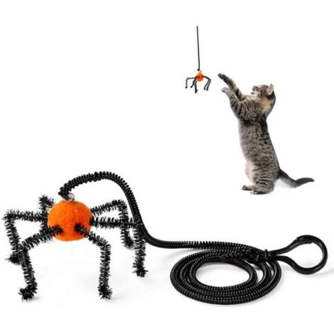 Jouet pour chat, Jouet araignée jouet pour chat interactif Jouet pour Chat Volant Boule de Doigt pour Animal Domestique avec Cloches (1/4)