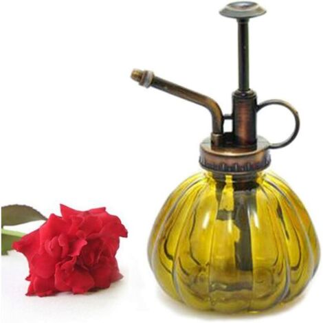 1 brumisateur arrosoir vintage en verre et laiton avec pompe sur le dessus, pour fleurs de bonsaï, style rétro (1/5)