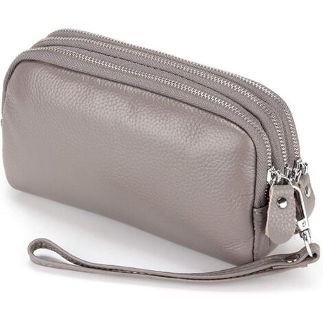 Portefeuille pour femme en cuir véritable (gris), (1/2)