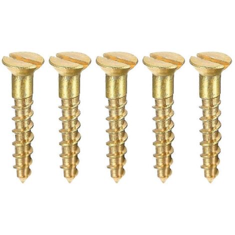 100 vis à bois en laiton à tête plate fendue, M2 x 12 mm (1/4)