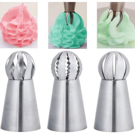 Fleur Russe Douille, 3pcs Balle Douilles, pour la Décoration des Gateaux, Balle (1/3)