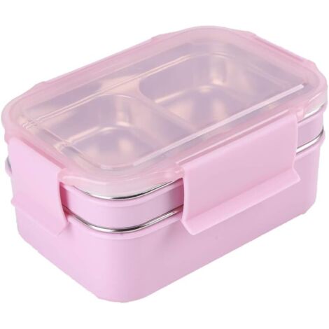 Boîte à lunch Bento Box Isolation et prévention des fuites Boîte à lunch écologique en acier inoxydable pour enfants et adultes (Rose), (1/5)