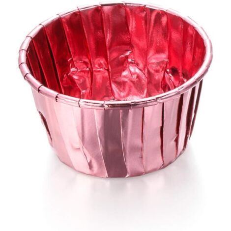 Cupcake Wrappers Party Supplies Outils Or Argent patisserie Gateau Liner Muffin de Cuisson Sertissage Cas Moule gateau Coupes Papier (50pcs, Rose) (1/5)