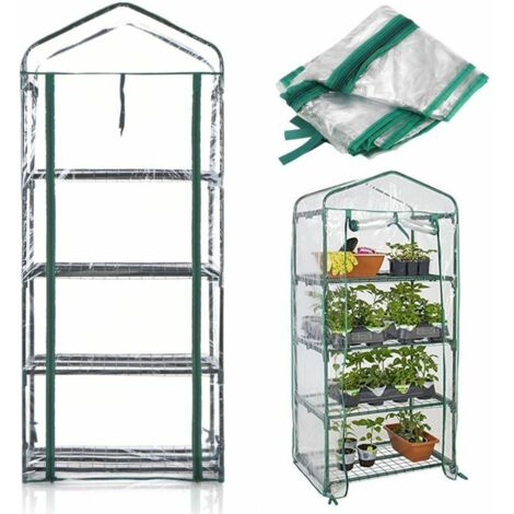 Housse étui à Serre de Jardin 4 Niveaux 160x69x49cm Plante Durable Couverture Protection Anti Insect, (1/5)