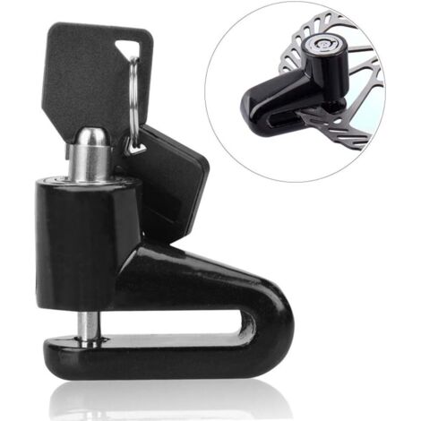 Bloque Disque, Antivol Moto Disque Serrure Imperméable Antivol Disque De Frein Verrouillage Cadenas avec 2 Clés Et Un Pochette de Transport Sécurité Dispositif pour Vélo Scooter - Noir, (1/4)