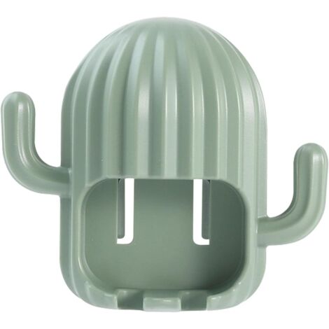 Porte-Brosse à Dents, Ensemble Mural de Porte-Brosse à Dents pour Couple en Forme de Cactus, Porte-Brosse à Dents électrique écologique pour Salle de Bain, dortoir et Cuisine (1/5)
