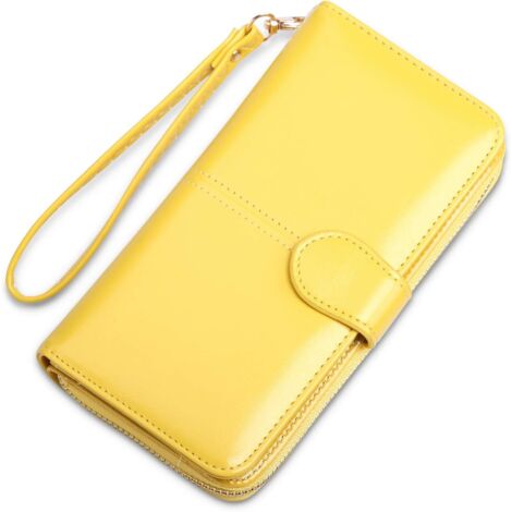 Portefeuille zippé de grande capacité pour femmes (jaune), (1/2)