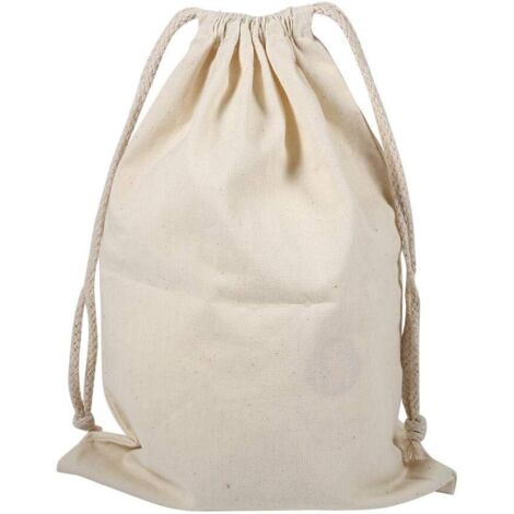 Pack de 6 Sacs de Cordon de Coton, Sac Plat de Stuff de Sac de blanchisserie de Stockage de Cordon de Coton de ménage pour l'usage à la Maison de Voyage(22 28cm) (1/3)