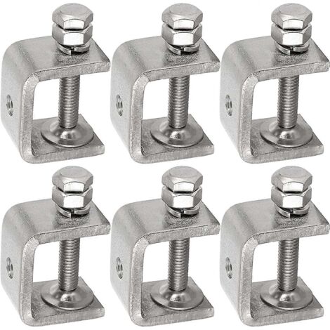 Petites pinces en C pour le travail du bois de 30 mm, pince de soudage métallique robuste, pince de bureau universelle en acier inoxydable pour le montage, avec large ouverture de mâchoire et réglable (1/4)
