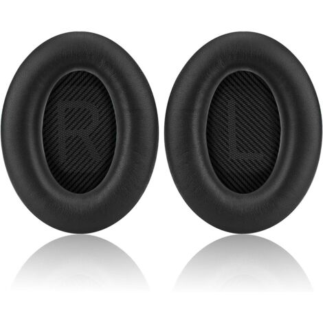 Remplacement Oreillettes pour QC25, Coussin d'oreille Coussin pour Bose Calme Confort 15 QC15 QC35 Ae2 Ae2i Ae2w, Autour des écouteurs d'oreille Coussinets et Tapis de Mousse intérieure (Noir) (1/5)