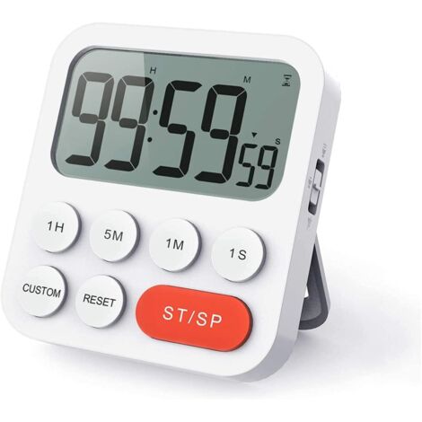 Minuteur de Cuisine, Minuterie Cuisine, Minuteur Digital Chronomètre et Compte à Rebours avec Mode Personnalisé, 3 Niveaux de Volume pour Examen, Réunion, sans Bruit (1/5)