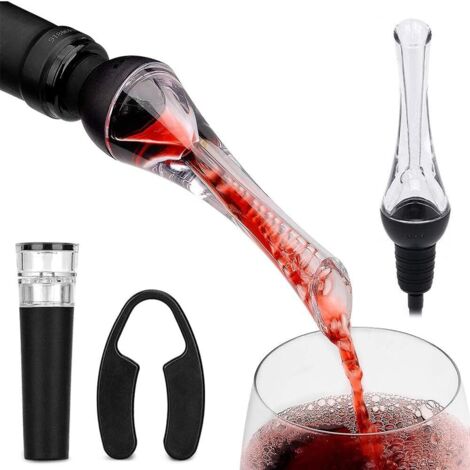 Aérateur de Vin,Verseur Aérateur de Vin Plastique Rapide bec Verseur à Vin Accessoire de Dégustation Qualité Professionnelle Oxygène Et Libère Les Armes du Vin Rouge ou du Vin Blanc, (1/4)
