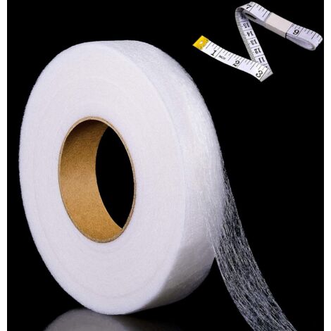 70 Yards Bande d'Ourlet à Repasser Tissu Extra Large Ruban d’Ourlet sans Couture Ruban à Repasser par Rouleau avec Ruban à Mesurer pour Jeans Ourlets Rideaux Pantalons Vêtements (20 mm de Large) (1/5)