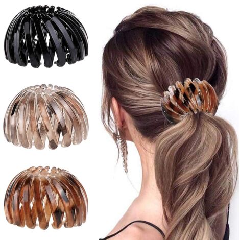 Lot de 3 pinces à cheveux pour femmes, pinces à cheveux nid d'oiseau vintage, grandes pinces à cheveux, accessoires pour cheveux, (1/5)