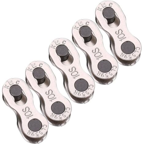 Chaîne antivol 10 compartiments, 5 paires antivol chaîne de vélo maillon de chaîne de vélo maillon de chaîne de vélo pour chaîne 6, 7, 8, 10 vitesses (10 vitesses) (1/5)