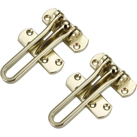 2 Pièces La Serrure de Porte de Sécurité Boucle Brossé, Loquet Moraillon Verrou Coulissante Serrure Serrure Porte, Sécurité Gardien de Porte Verrou de Sécurité pour Sécurité de Porte(D'or) (1/5)