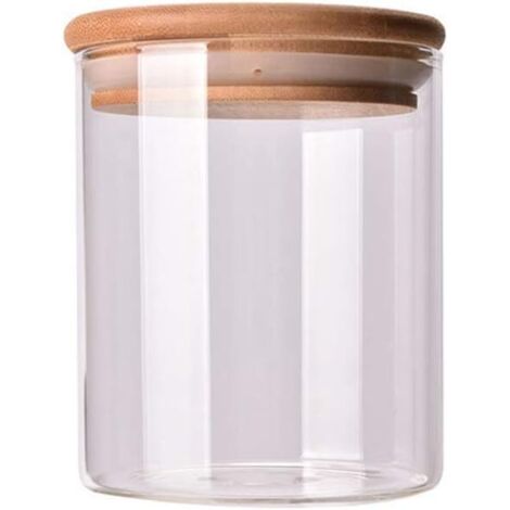 bocaux de rangement bocaux en verre bocaux à épices contenant en verre hermétique avec couvercle bocal de rangement ensemble stockage en verre cuisine thé bocaux à épices, (1/3)