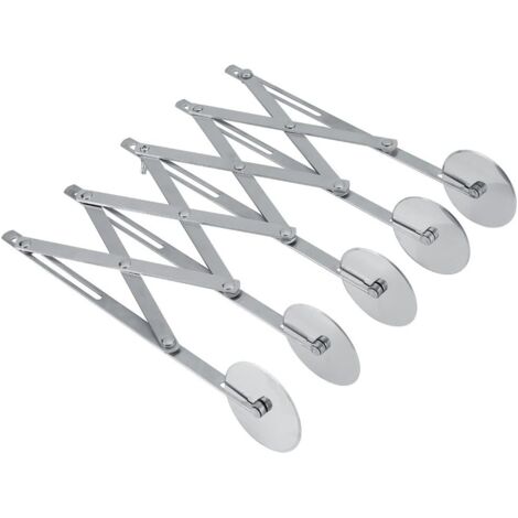 Couteau Escamotable Multi-roue de Pizza d'acier Inoxydable, Couteau Rétractable Multifonctionnel, Coupe-pate Diviseur Antiadhésif, Outils à Rouleaux Latéraux pour Biscuits Gateau(5 Roues) (1/5)