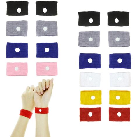 10 paires Bracelet d'acupression,Transport Bandes mal des transports nausées relief maux de tête d'acupression sans médicament Bracelets Idéal pour Vacances-Couleur aléatoire (1/5)