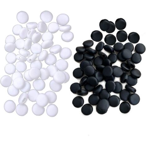 Verrous de cordon en silicone, 200 pièces de cordon élastique réglable Verrous de cordon Verrous de cordon Boucle de réglage de cordon pour cordons, 100 noir + 100 blanc, (1/3)