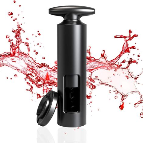 Tire-bouchon, ouvre-bouteille de vin en forme de T Ouvre-bouteille de vin 2 en 1 avec coupe-papier en étain, tire-bouchon de vin réutilisable pour les amateurs de cuisine à domicile et de vin, (1/3)