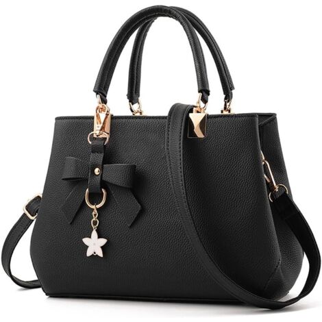 Sacs à main pour femmes en cuir PU Sac à bandoulière pour femme Sac messager avec pendentif en métal exquis, (1/4)