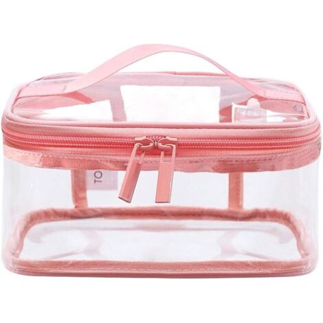 Trousse à cosmétiques étanche transparente portable (rose), (1/2)
