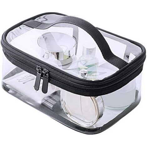 Trousse à cosmétiques étanche transparente portable (noir), (1/2)