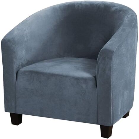 Housse De Chaise Club,Housses De Chaise De Baignoire en Velours Extensible Housses De Canapé Souples pour Fauteuil Protecteur De Meubles (gris, bleu, velours), (1/4)