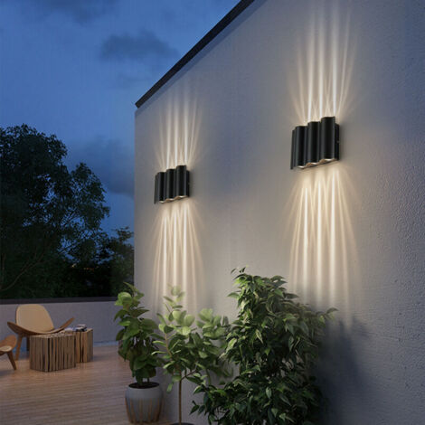 2 Pièces LED Applique Murale Extérieures Appliques Murales intérieur Luminaire Exterieur Murale avec IP65 Appliques Murale LED Noir, (1/4)