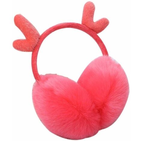 Autre décoration pour Noël Cache-oreilles Hiver Automne Cache-oreilles mignons pour garder au chaud Jour de Noel Fille Belle chauffe-oreilles en corne de cerf, modele: Pasteque rouge, (1/5)