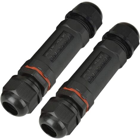 Lot de 2 connecteurs de fil étanches IP68 pour boîtier de jonction pour diamètre de câble Ø1-13 mm, noir, (1/5)