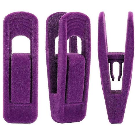 Pinces pour cintres en velours - Crochets antidérapants pour pantalons/costumes (lot de 20) (1/5)