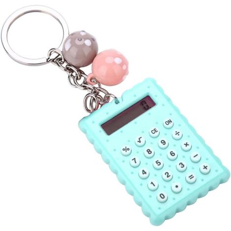 Mini calculatrice Portable PVC 8 chiffres calculatrice électronique avec boutons en silicone et boucle porte-clés pour enfants étudiants (1/5)