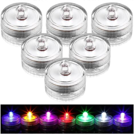 Bougies LED à changement de couleur, fonctionnant sur piles, avec effet de flamme vacillante, sans flamme, pour la décoration intérieure (lot de 8 pièces) (1/5)