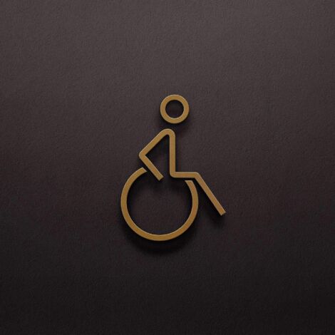 Panneau acrylique pour toilettes publiques : Panneau mural pour toilettes accessibles aux personnes handicapées - Autocollant avec symbole de fauteuil roulant pour hôtels, magasins, bureaux et espaces