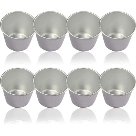 Moule à Pudding, Lot de 8 cuves à pudding en aluminium Pour Moules à Muffins, ufs, Moule à Tarte, Cuvettes, Bassins Pour la Cuisine en Bricolage, (1/5)