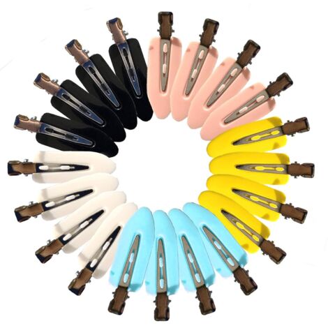 20 pièces pinces à cheveux de maquillage sans plis sans rides épingles à friser pinces à cheveux accessoires de pince à cheveux (5 couleurs), (1/5)