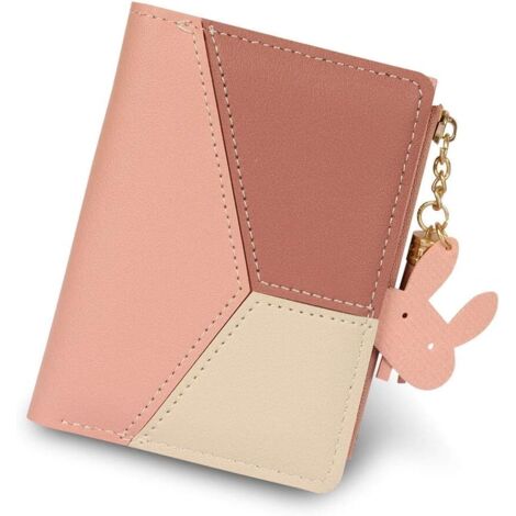 Sac à main à poche zippée pour pièces de monnaie en cuir PU à glands (rose), (1/3)